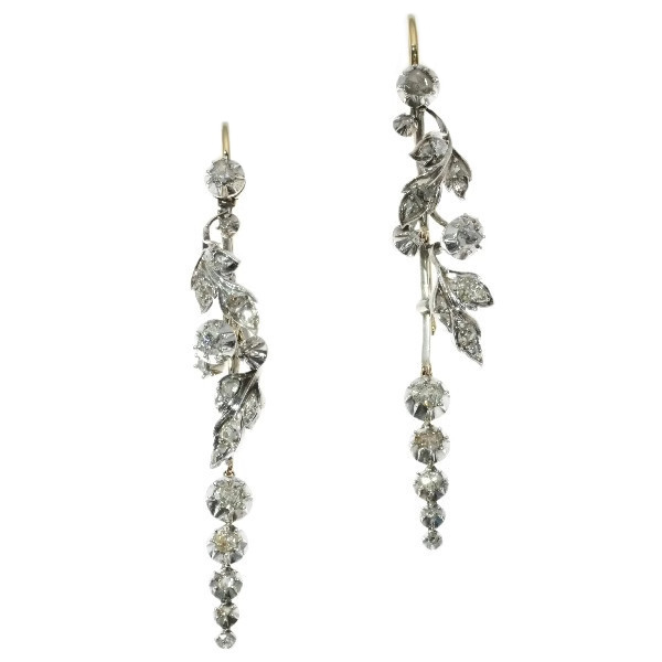 Victorian antique chandelier diamond earrings